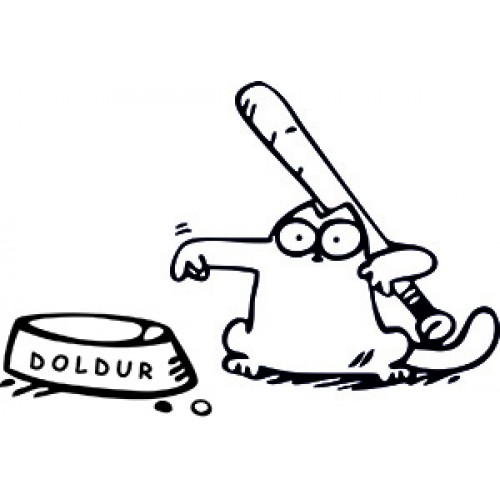 Doldur Kızgın Aç Kedi Deopa Kapağı Araba Sticker