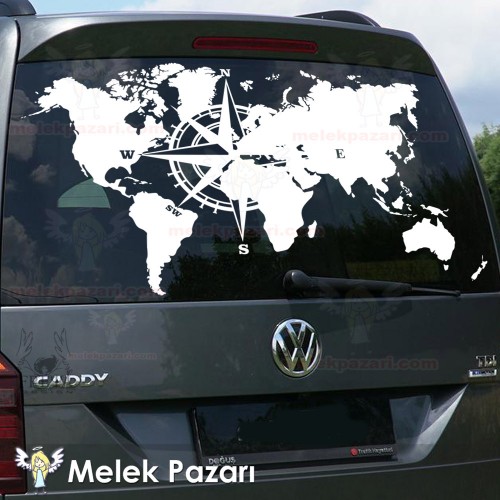 Dünya Pusula Off Road Karavan Sticker