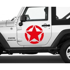 Düz Army Star Araba Sticker