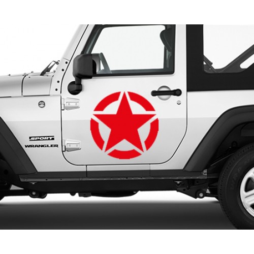 Düz Army Star Araba Sticker