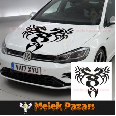 Ejderha Ön Kaput Araba Sticker. Off Road Sticker 