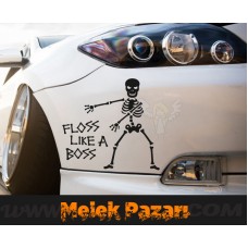 Floss Like A Boss İskelet Araba Sticker 