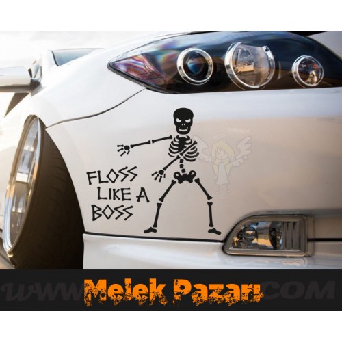 Floss Like A Boss İskelet Araba Sticker