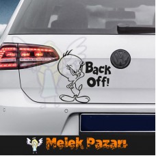 Geri Bas, Back Off Tweety Araba Sticker 