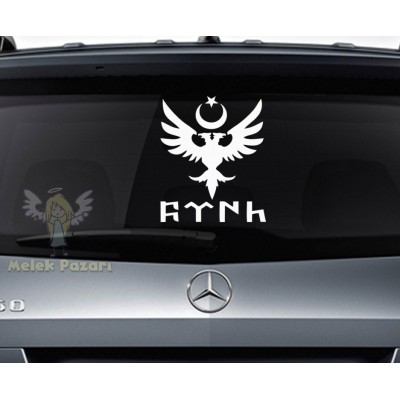 Göktürkçe Türk ve Kartal araba sticker, oto çıkartma