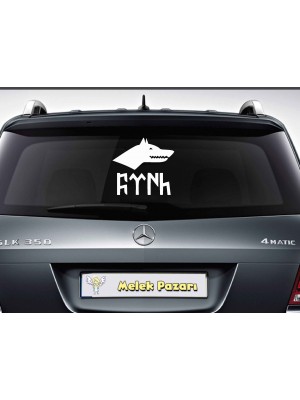 Göktürkçe Türk ve Kurt Araba Sticker