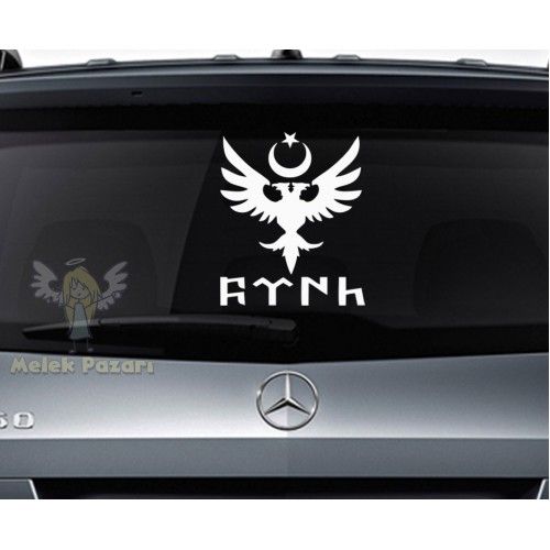 Göktürkçe Türk ve Kartal araba sticker, oto çıkartma