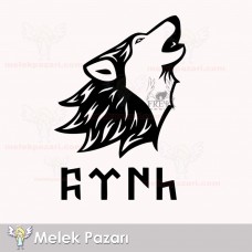 Göktürkçe Türk ve Kurt Oto Sticker, Araba Stickerı