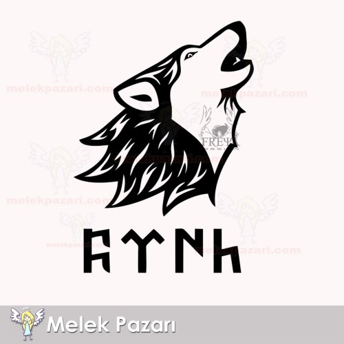 Göktürkçe Türk ve Kurt Oto Sticker, Araba Stickerı