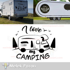 I Love Camping Kamp Karavan Sticker 
