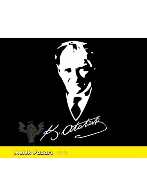 İmzalı Atatürk Araba Sticker İmzalı Atatürk Araba Sticker