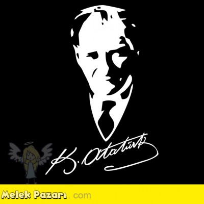İmzalı Atatürk Araba Sticker