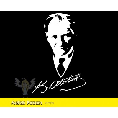 İmzalı Atatürk Araba Sticker