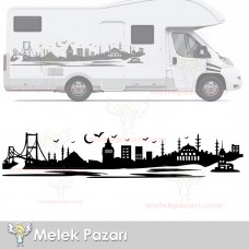 İstanbul Manzarası Araba Sticker, Karavan Sticker