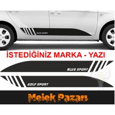 İstediğiniz Marka Araba Yan Şerit Sticker 
