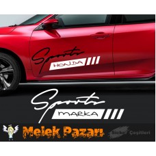 İstediğiniz Marka Sport Araba Sticker 