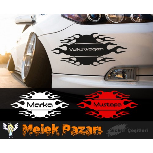 İstediğiniz Yazı, Marka Tribal Araba Sticker