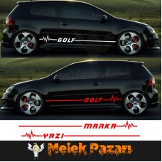 İstediğiniz Yazı Nabız Atışı Yan Şerit Oto Sticker 