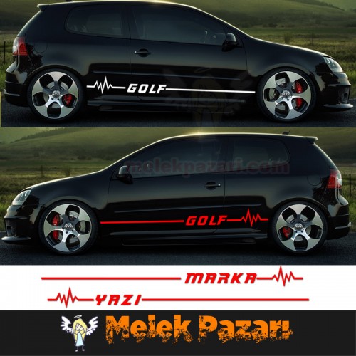 İstediğiniz Yazı Nabız Atışı Yan Şerit Oto Sticker