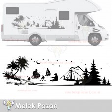 Kampçı Ayı, Çadır Kampı, Kamp Karavan Sticker