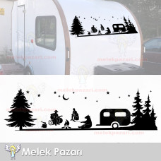 Kampçı Ayı, Çekme Karavan Kamp Sticker 