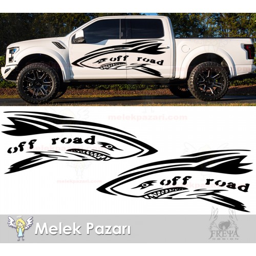 Köpek Balığı Off Road Araba Sticker