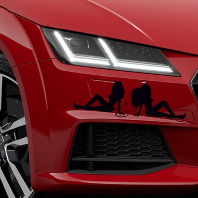 Melek Kadın ve Şeytan Kadın Araba Sticker