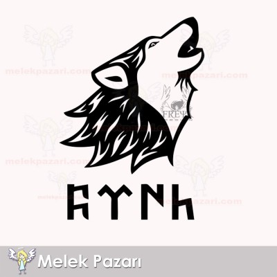 Göktürkçe Türk ve Kurt Oto Sticker, Araba Stickerı