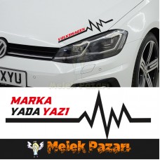 Nabız Atışı İstediğiniz Yazı-Marka Araba Sticker