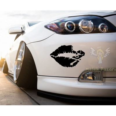 Öpücük de Gizli Kuru Kafa Araba Sticker