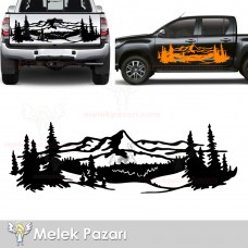 Orman Manzara Off Road - Karavan Oto Sticker, Araba Stickerı 