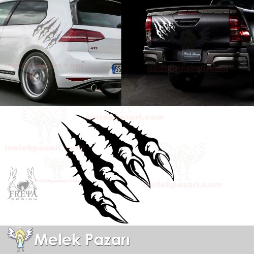 Pençe İzi Araba Sticker