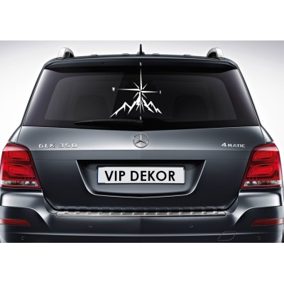 Pusula ve Dağ Off Road Araba Sticker Pusula ve Dağ Off Road Araba Sticker