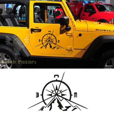 Pusula ve Dağ Ofroad Oto Sticker