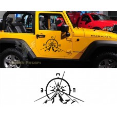 Pusula ve Dağ Ofroad Oto Sticker