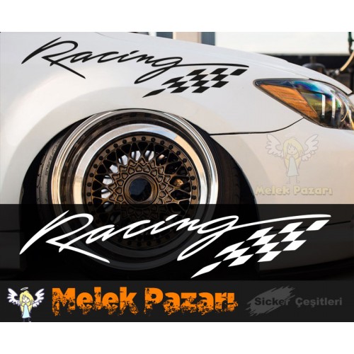 Racing Bayrak Araba Sticker