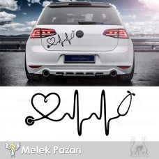 Sağlık Nabız Atışı Steteskop Oto Sticker 