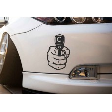 Silah Doğrultan El Araba Sticker 