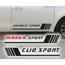 Sport Araba Sticker, İstediğiniz Marka Yazılır 