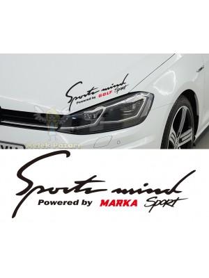 Sport Mind Araba Sticker. İstediğiniz marka yazılır.