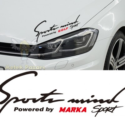 Sport Mind Araba Sticker. İstediğiniz marka yazılır.