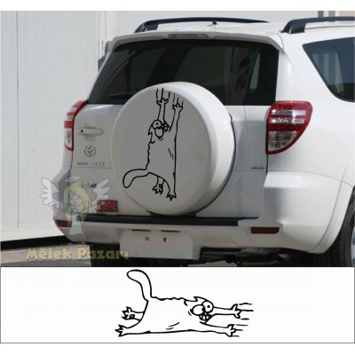 Tırmalayan Kedi Araba Sticker, Çıkartma