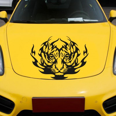 Tribal Aslan Kafası Ön Kaput Sticker