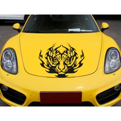 Tribal Aslan Kafası Ön Kaput Sticker