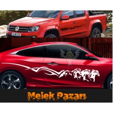 Tribal Atlar Oto Sticker, Araba Sticker 