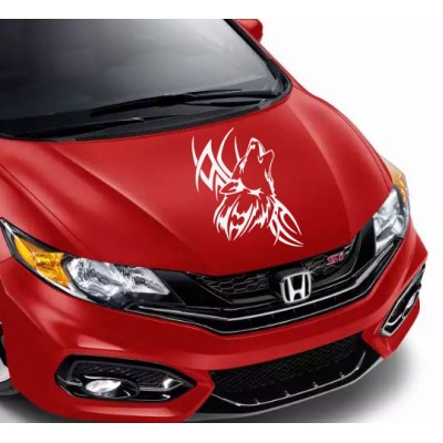 Tribal Uluyan Kurt Araba Sticker