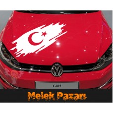 Türk Bayrağı Oto Sticker, Araba Sticker 