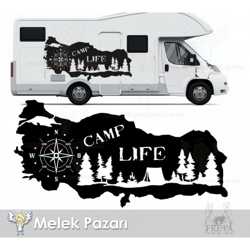 Türkiye Haritası Kamp Hayatı, Karavan Sticker