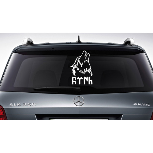 Uluyan Kurt ve Göktürkçe Türk Sticker