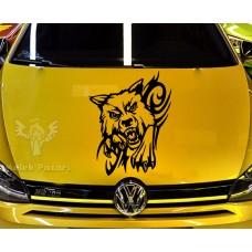 Vahşi Kurt Araba Araba Sticker